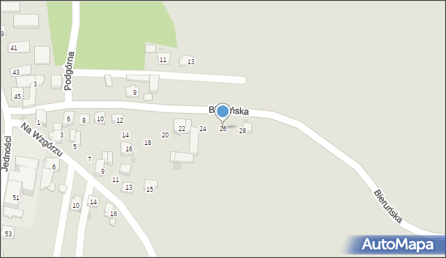 Tychy, Bieruńska, 26, mapa Tychów