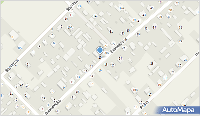 Uhowo, Białostocka, 25, mapa Uhowo