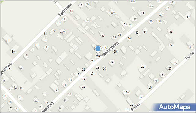 Uhowo, Białostocka, 25A, mapa Uhowo