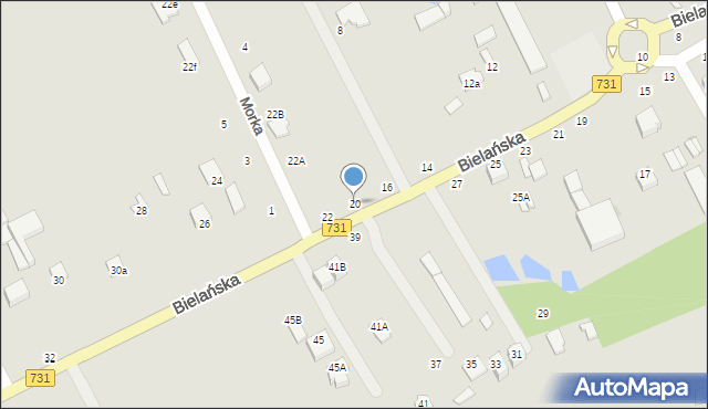 Warka, Bielańska, 20, mapa Warka