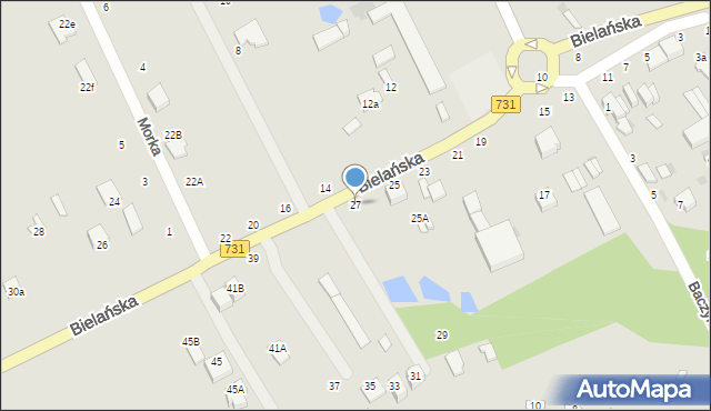 Warka, Bielańska, 27, mapa Warka