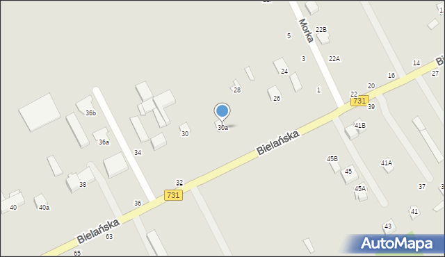 Warka, Bielańska, 30a, mapa Warka