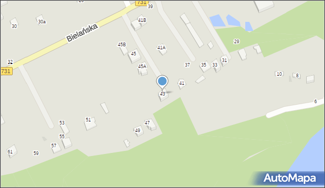 Warka, Bielańska, 43, mapa Warka
