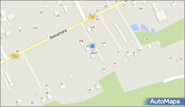 Warka, Bielańska, 45A, mapa Warka