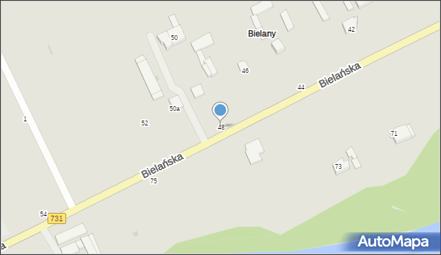 Warka, Bielańska, 48, mapa Warka