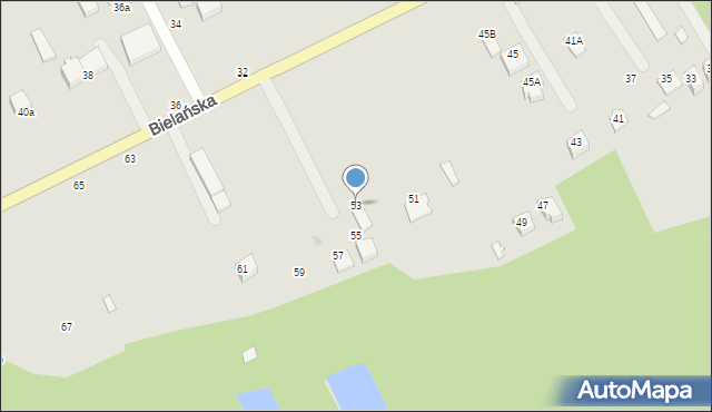 Warka, Bielańska, 53, mapa Warka