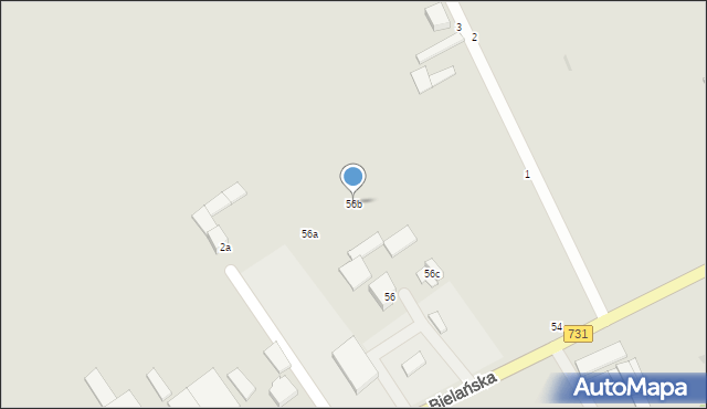 Warka, Bielańska, 56b, mapa Warka