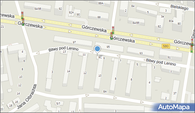 Warszawa, Bitwy pod Lenino, 9E, mapa Warszawy