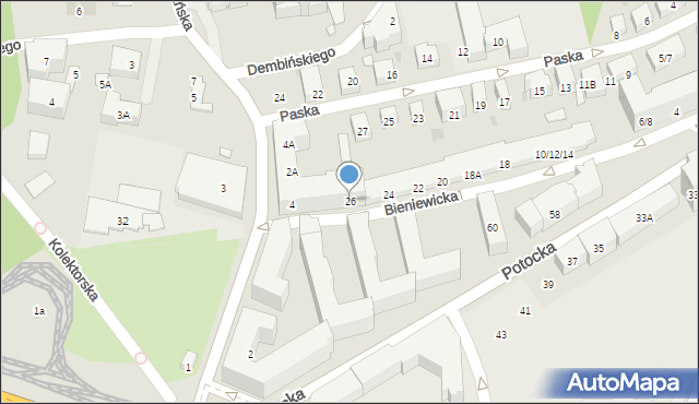 Warszawa, Bieniewicka, 26, mapa Warszawy