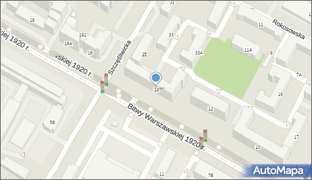 Warszawa, Bitwy Warszawskiej 1920 r., 14, mapa Warszawy