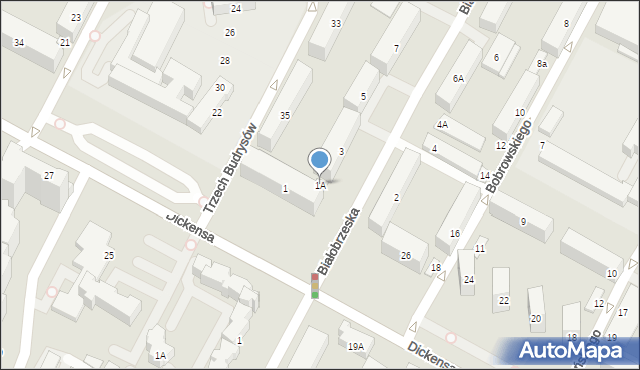 Warszawa, Białobrzeska, 1A, mapa Warszawy