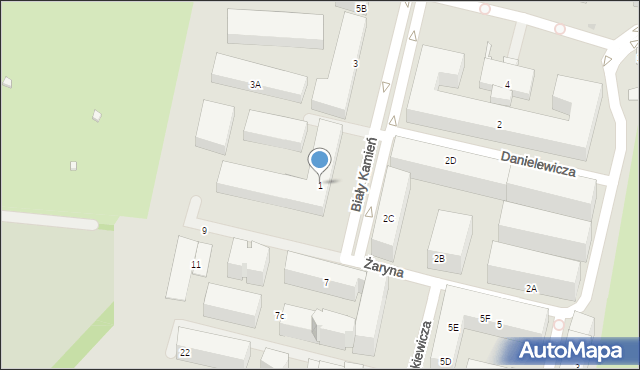 Warszawa, Biały Kamień, 1, mapa Warszawy