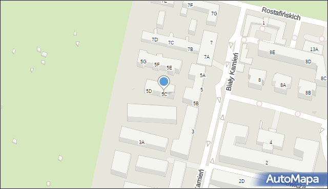 Warszawa, Biały Kamień, 5C, mapa Warszawy