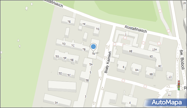 Warszawa, Biały Kamień, 7A, mapa Warszawy