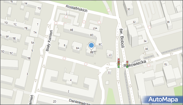 Warszawa, Biały Kamień, 8B, mapa Warszawy