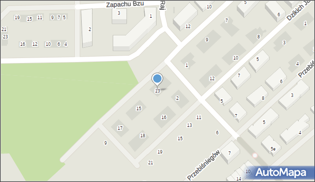 Warszawa, Białego Dębu, 13, mapa Warszawy