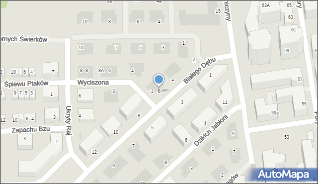 Warszawa, Białego Dębu, 6, mapa Warszawy
