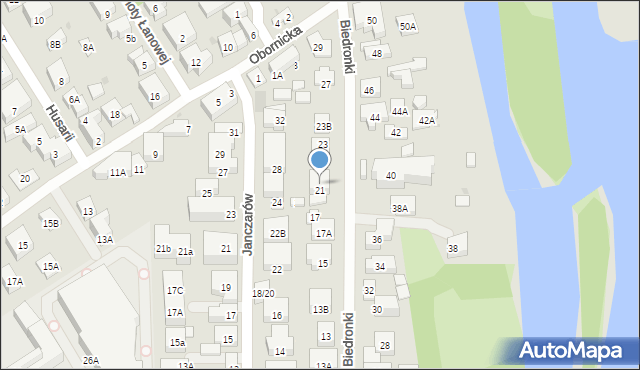 Warszawa, Biedronki, 21A, mapa Warszawy