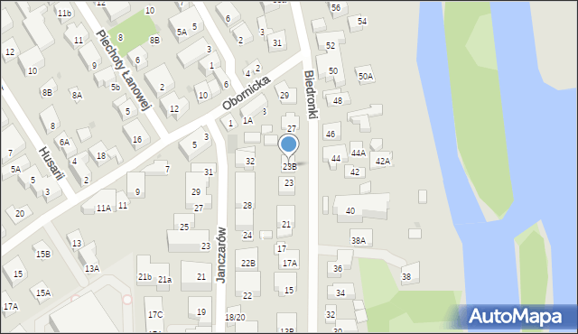 Warszawa, Biedronki, 23B, mapa Warszawy