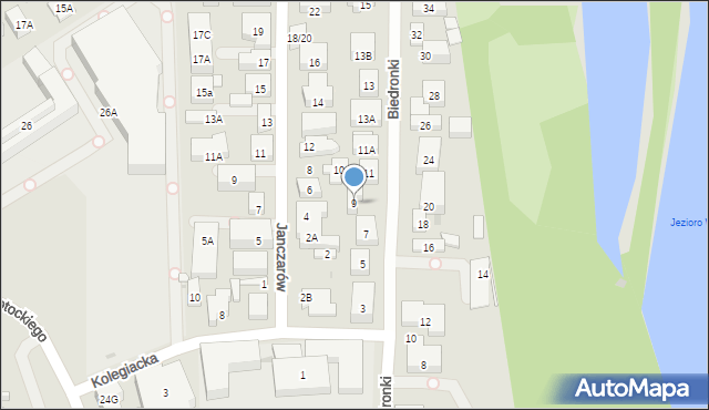 Warszawa, Biedronki, 9, mapa Warszawy