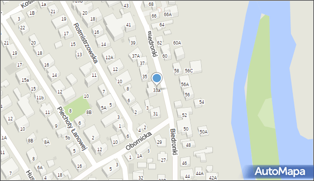 Warszawa, Biedronki, 33a, mapa Warszawy