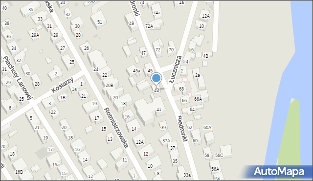 Warszawa, Biedronki, 43, mapa Warszawy