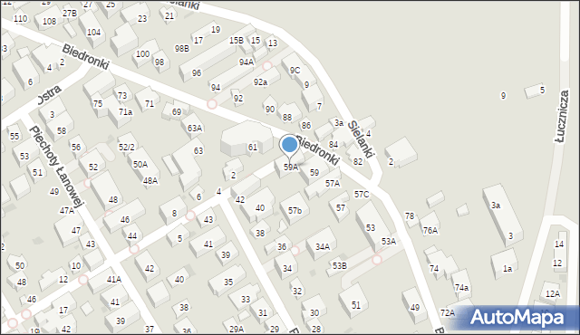 Warszawa, Biedronki, 59A, mapa Warszawy