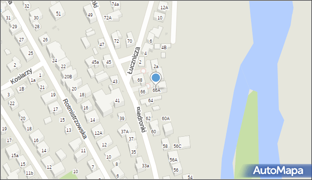 Warszawa, Biedronki, 66A, mapa Warszawy