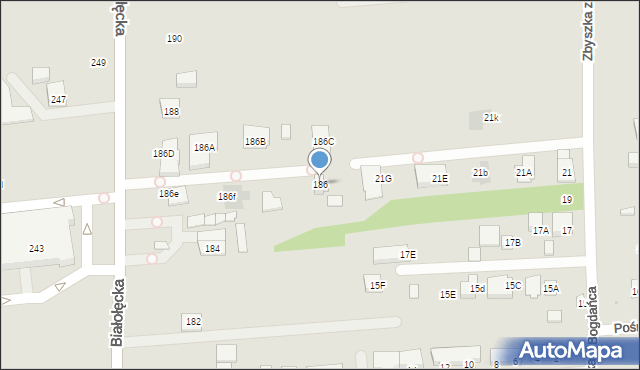 Warszawa, Białołęcka, 186, mapa Warszawy