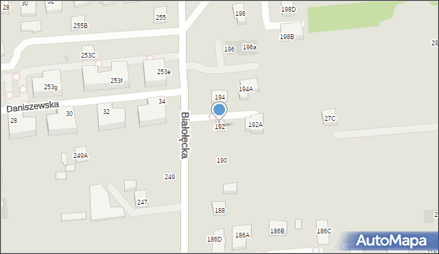 Warszawa, Białołęcka, 192, mapa Warszawy