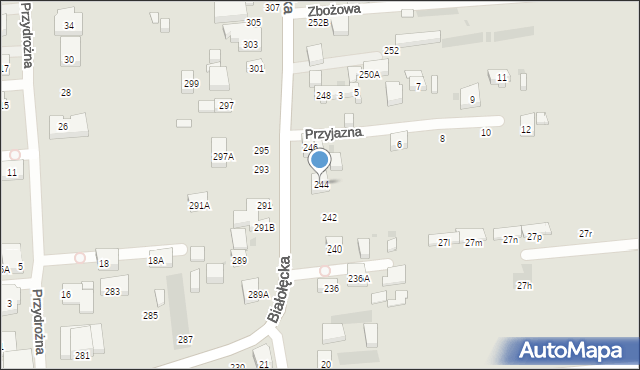 Warszawa, Białołęcka, 244, mapa Warszawy