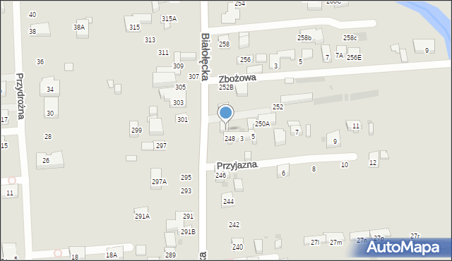 Warszawa, Białołęcka, 250, mapa Warszawy