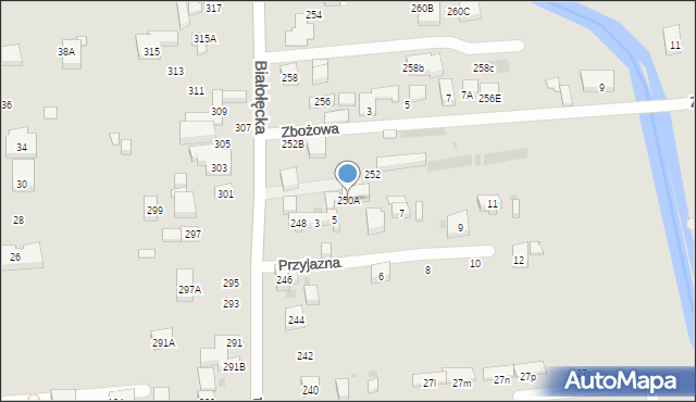 Warszawa, Białołęcka, 250A, mapa Warszawy