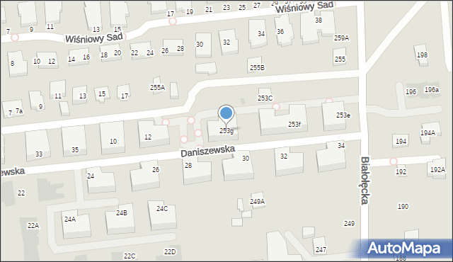 Warszawa, Białołęcka, 253g, mapa Warszawy