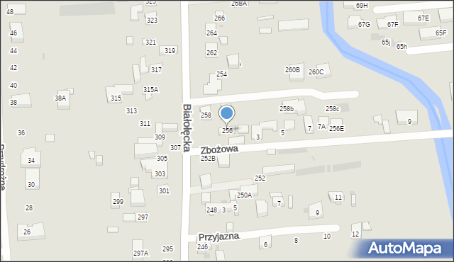 Warszawa, Białołęcka, 256, mapa Warszawy