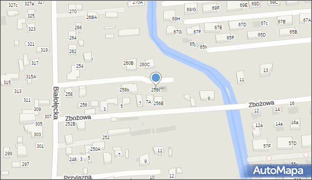 Warszawa, Białołęcka, 258c, mapa Warszawy