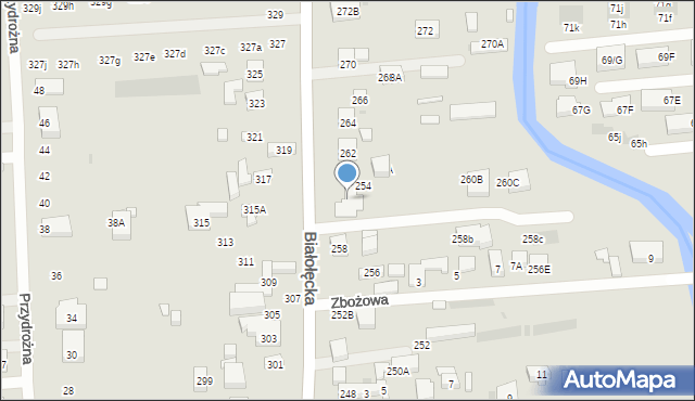 Warszawa, Białołęcka, 260, mapa Warszawy