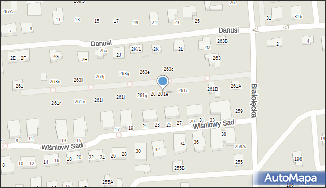 Warszawa, Białołęcka, 261e, mapa Warszawy