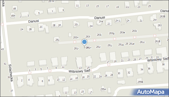 Warszawa, Białołęcka, 261p, mapa Warszawy