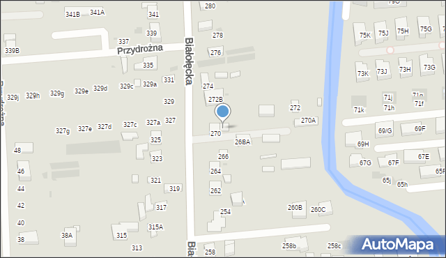 Warszawa, Białołęcka, 272A, mapa Warszawy