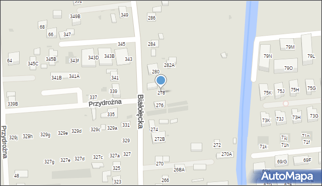 Warszawa, Białołęcka, 278, mapa Warszawy