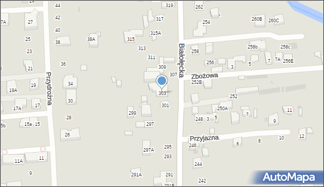 Warszawa, Białołęcka, 303, mapa Warszawy