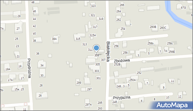 Warszawa, Białołęcka, 309, mapa Warszawy