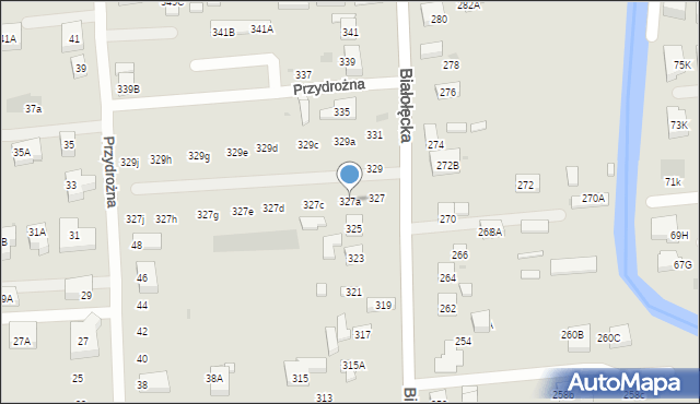 Warszawa, Białołęcka, 327a, mapa Warszawy
