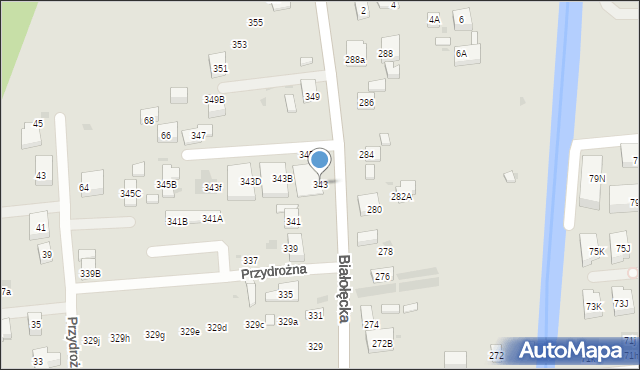 Warszawa, Białołęcka, 343, mapa Warszawy
