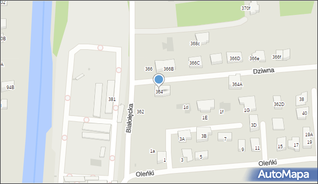 Warszawa, Białołęcka, 364, mapa Warszawy