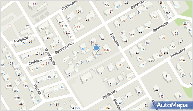 Warszawa, Biernacka, 11, mapa Warszawy