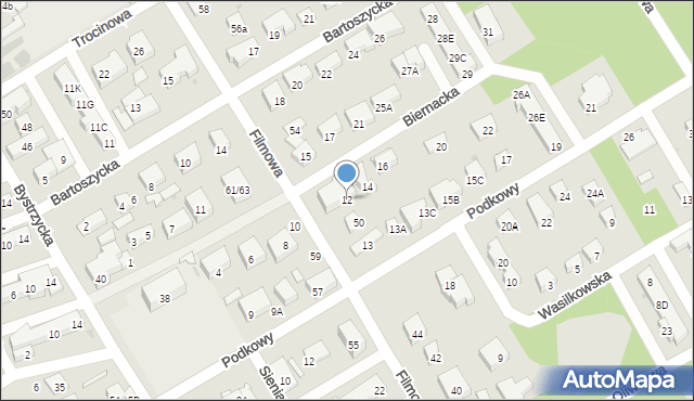 Warszawa, Biernacka, 12, mapa Warszawy