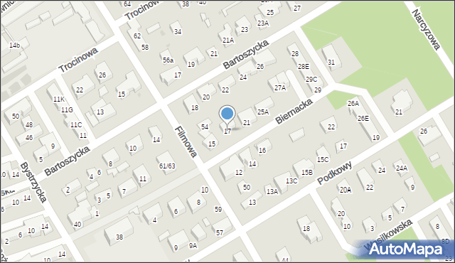 Warszawa, Biernacka, 17, mapa Warszawy