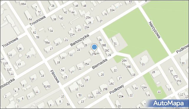 Warszawa, Biernacka, 27B, mapa Warszawy